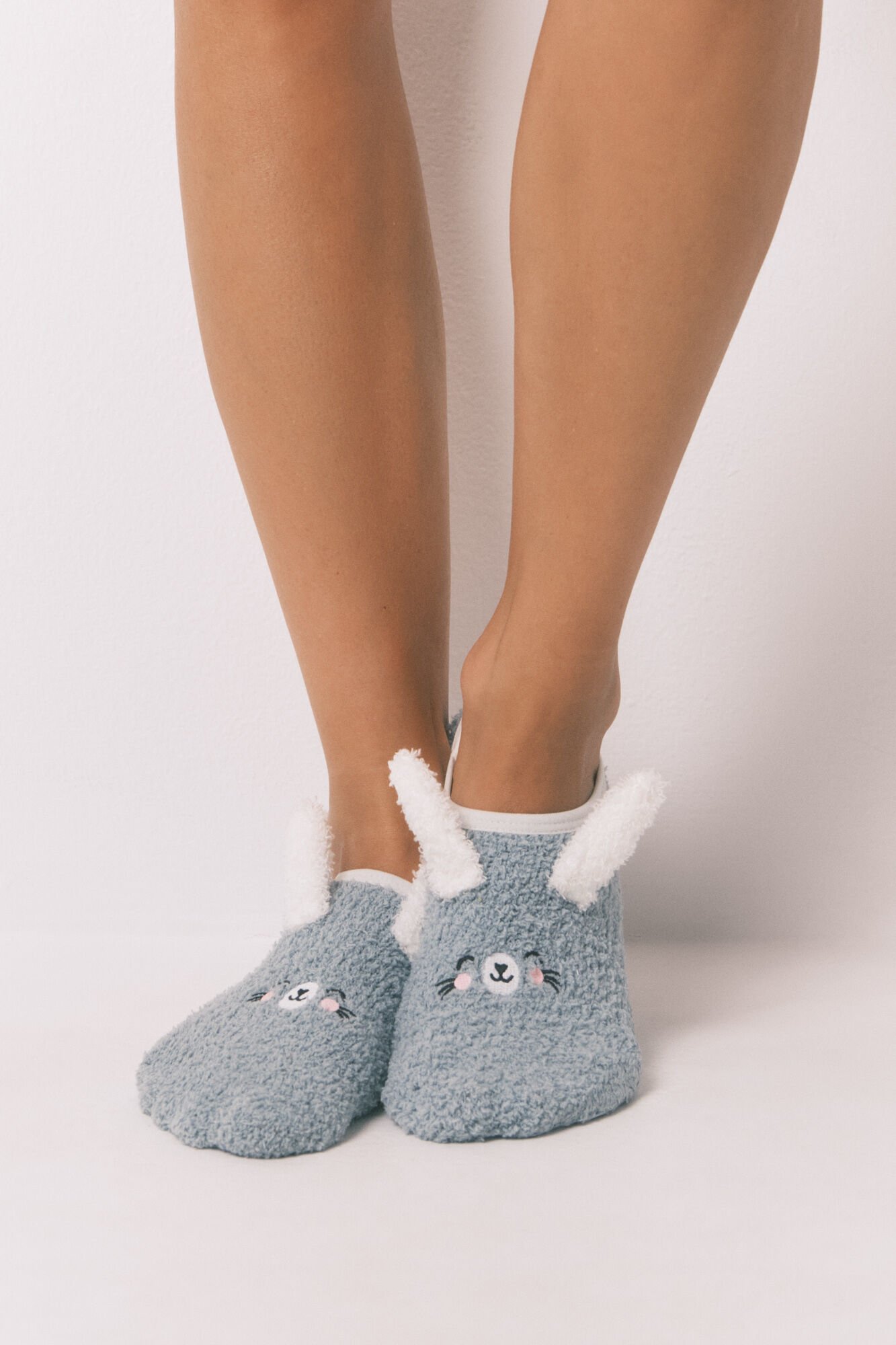 Women'secret Calcetines sin cordones de conejo verde