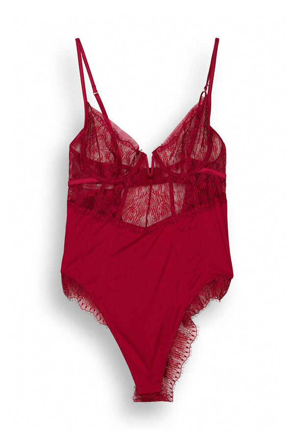 Womensecret Body brasileño rojo microfibra encaje  púrpura
