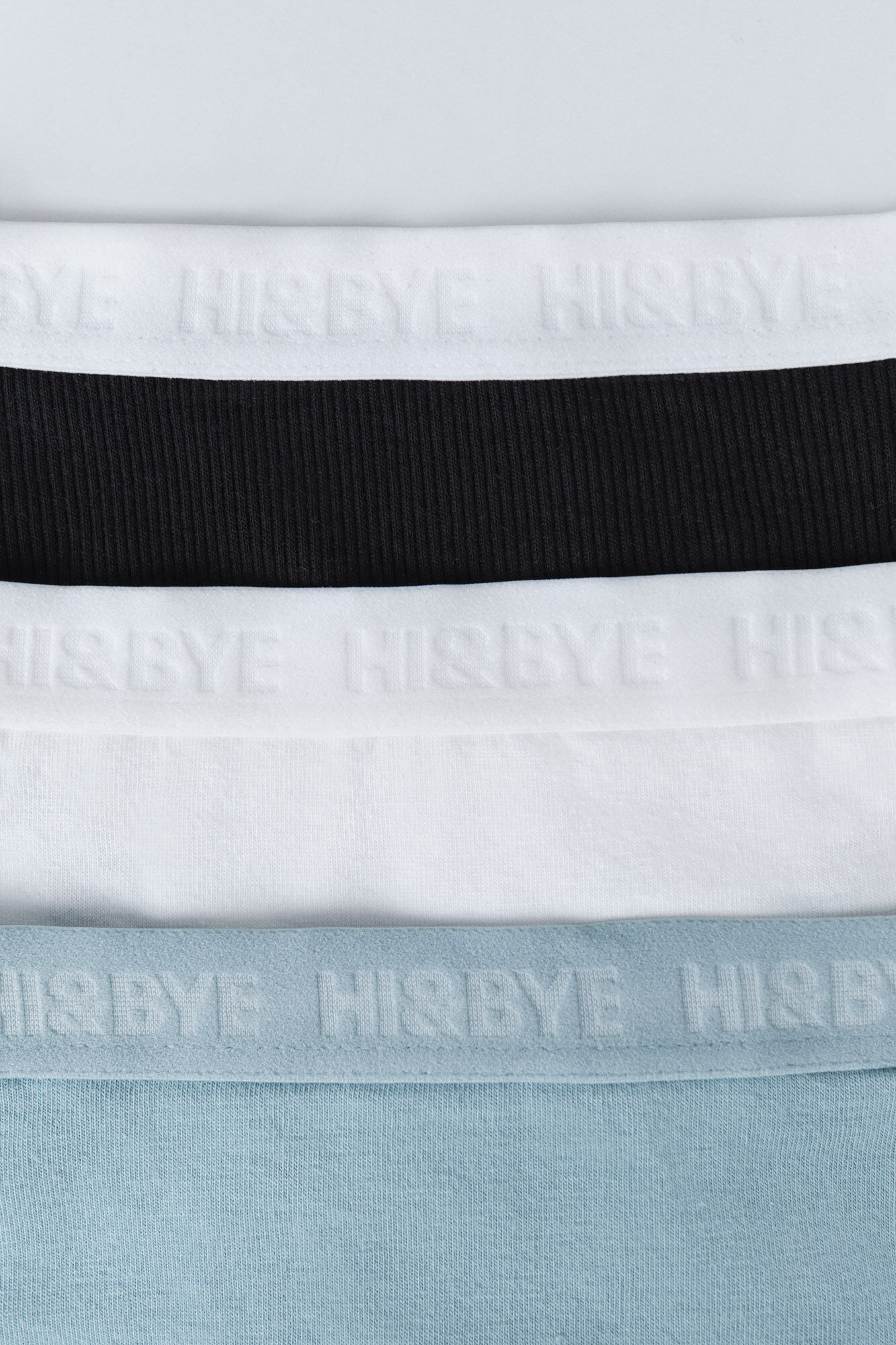 HI&BYE Pack de 3 tangas , negro, blanco y azul