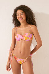 Womensecret Panty de bikini brasileña con estampado floral estampado