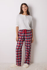 Womensecret Pantalón casual 100% algodón cuadros estampado