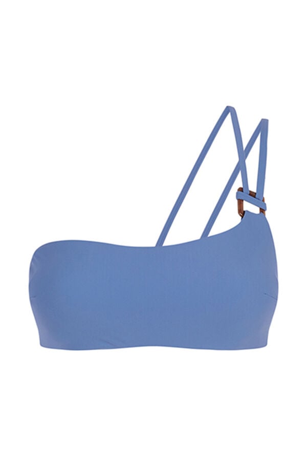 Womensecret Top bikini asimétrico azul azul