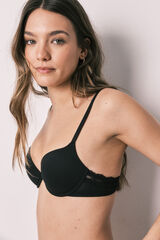 Women'secret Brasier cl&aacute;sico de microfibra rayada negro BEAUTIFUL negro