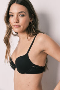 Women'secret Brasier cl&aacute;sico de microfibra rayada negro BEAUTIFUL