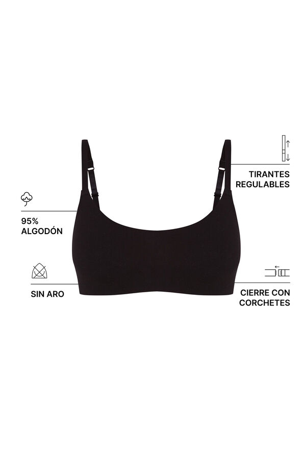 Women'secret GODDESS brasier top foam microfibra negro negro