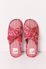 Women'secret Zapatillas de casa con tiras cruzadas y fruncido p&uacute;rpura