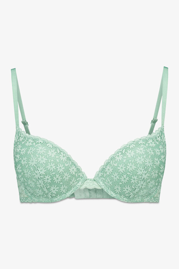 Women'secret GORGEOUS brasier push-up de encaje de flores verde verde