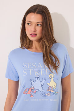 Womensecret Camisón midi de soft touch de Barrio Sésamo azul