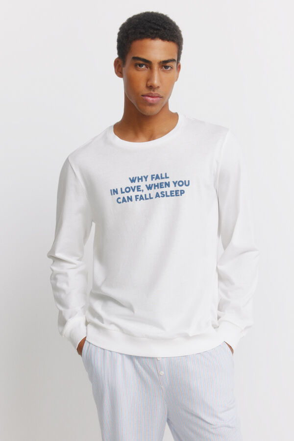 Women'secret Pijama mensaje de algod&oacute;n marfil