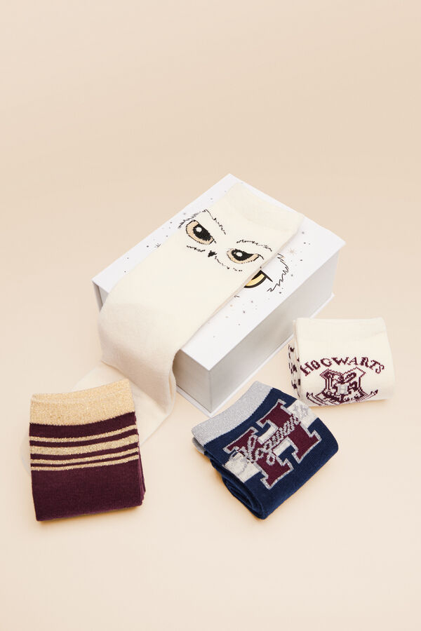 Womensecret Pack 6 calcetines algodón Harry Potter 'college' estampado