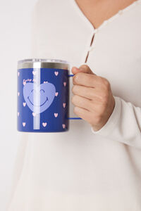 Womensecret Taza termo print Smiley azul