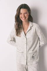 Women'secret Pijama camisera largo de Snoopy 100% algodón marfil