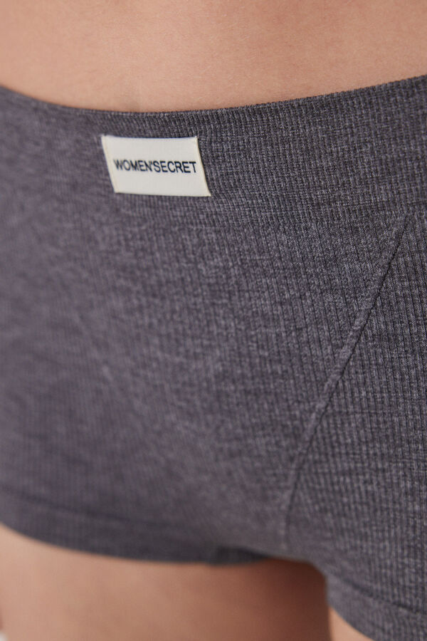 Womensecret Culotte de canalé gris sin costuras gris