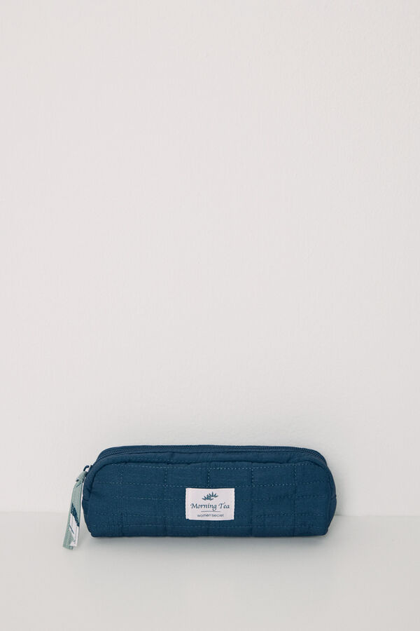 Womensecret Neceser pequeño acolchado azul verde