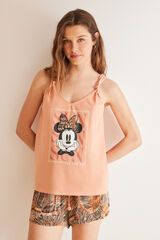 Womensecret Pijama corta 100% algodón ocre Minnie naranja