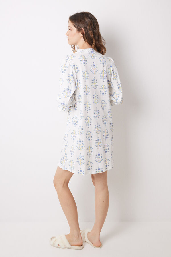 Womensecret Camisón corto 100% algodón allover flores estampado