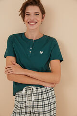 Womensecret Camiseta 100% algodón verde verde