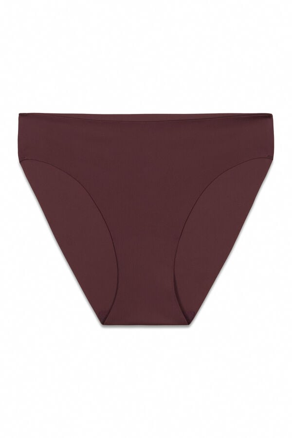 Women'secret Panty cl&aacute;sica sin costuras de microfibra granate p&uacute;rpura