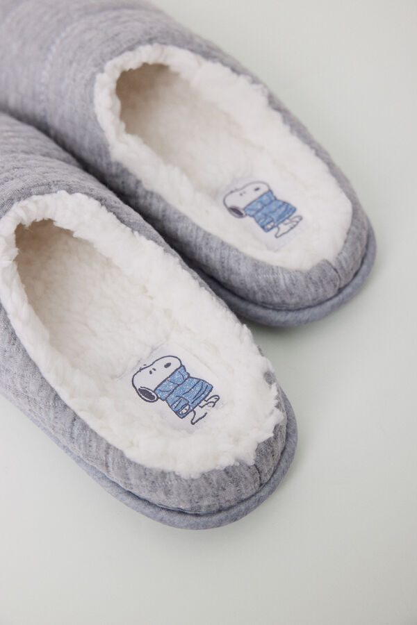 Womensecret Pantuflas para casa cerradas con relleno color marfil azul
