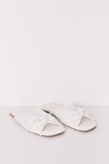 Women'secret Pantuflas satén blancas marfil
