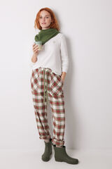 Womensecret Pantalón pijama cuadros algodón verde estampado