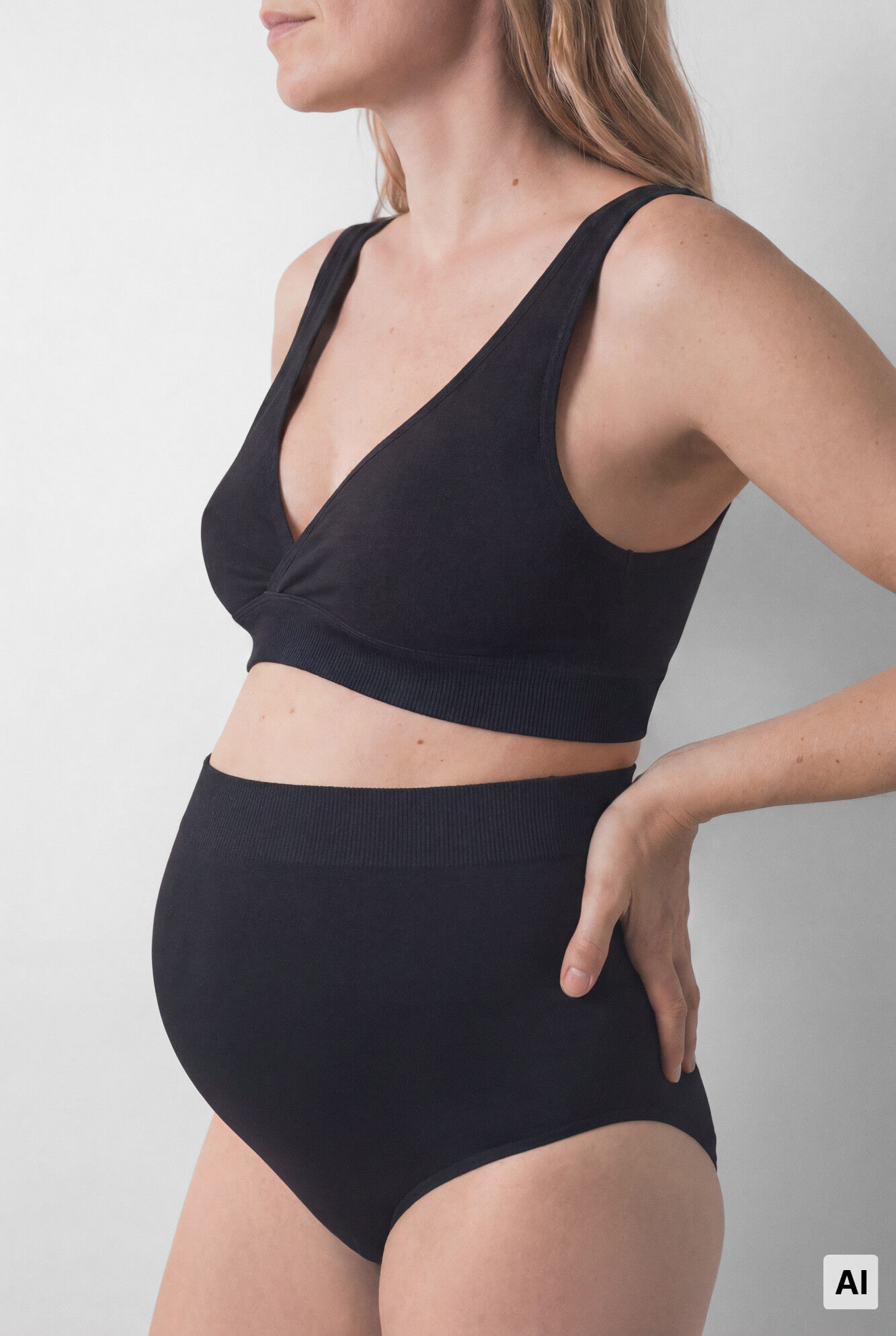 Women'secret Panty de tiro alto maternity negro