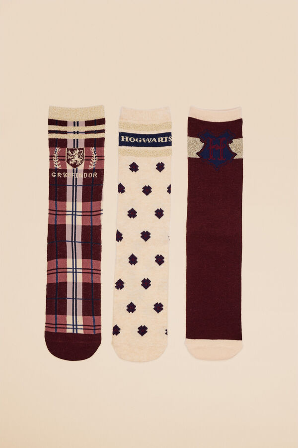 Womensecret Pack 3 calcetines algodón Harry Potter 'college' estampado