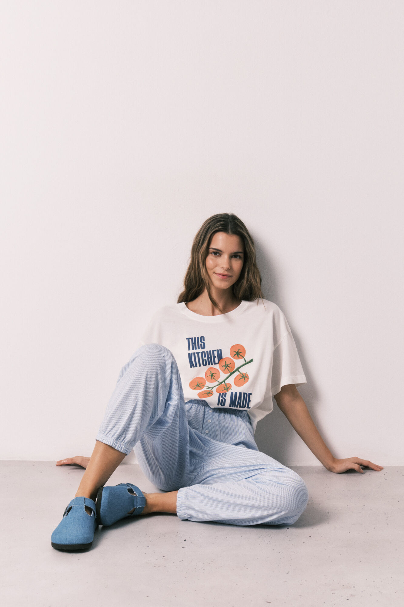 Women'secret Pantal&oacute;n carrot 100% algod&oacute;n estampado de rayas