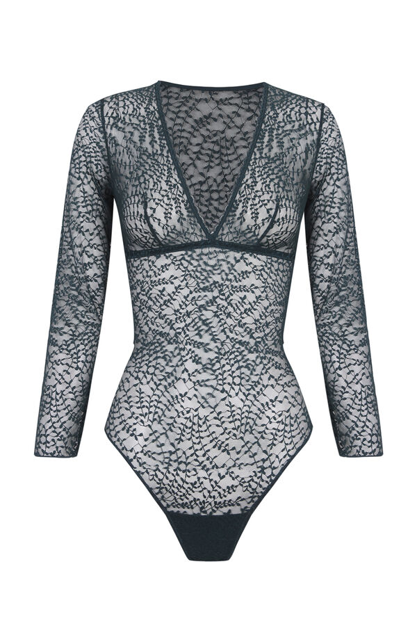 Womensecret Body encaje verde manga larga verde