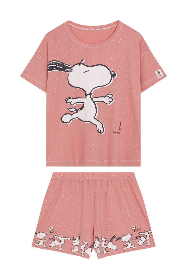 Womensecret Pijama corta 100% algodón rosa Snoopy rosa