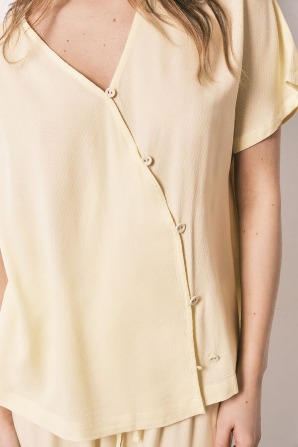 Women'secret Pijama larga cruzado botones estampado