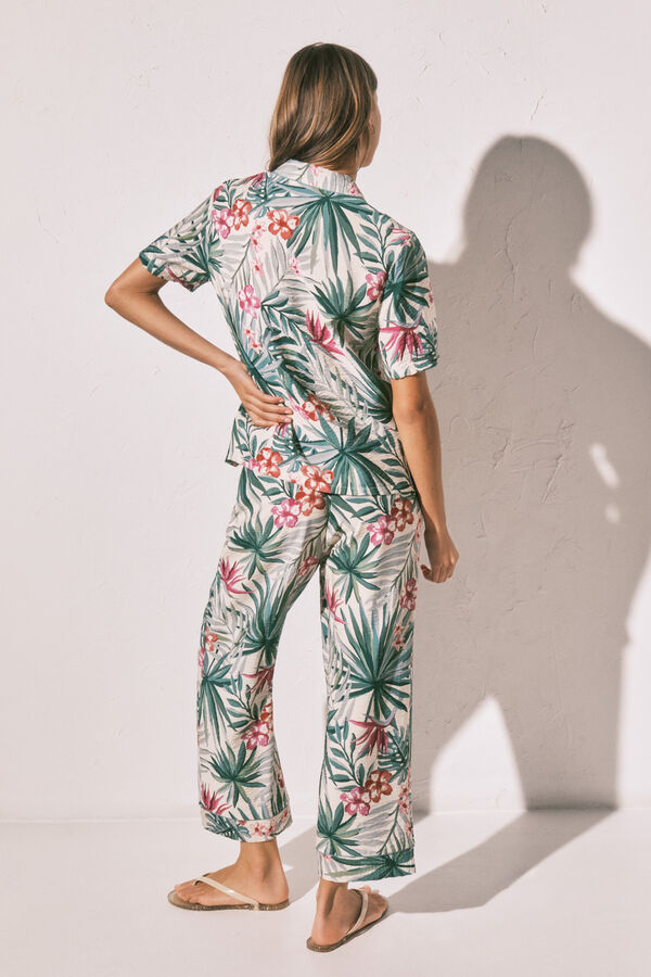 Women'secret Pijama camisera larga Capri verde