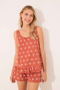 Womensecret Pijama corta Mickey Mouse 100% algodón naranja