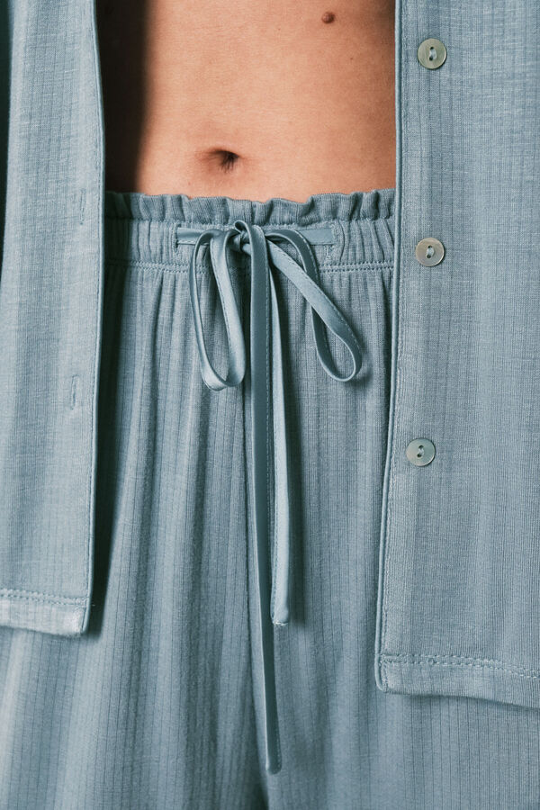 Women'secret Pijama camisera Capri tacto suave azul azul