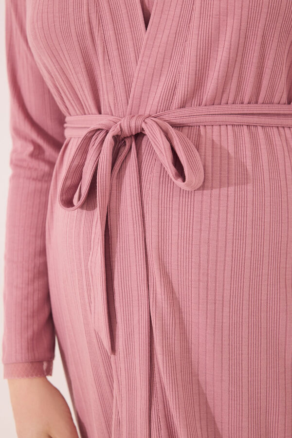Womensecret Bata midi de punto " premamá " en color rosa rosa