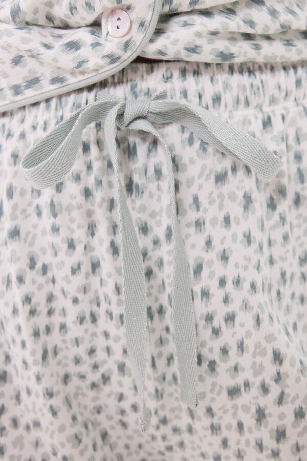 Womensecret Pijama camisera larga 100% algodón animal print  verde