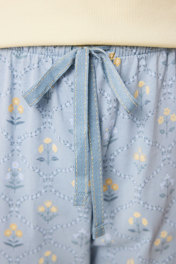 Womensecret Pijama algodón amarilla flores amarillo