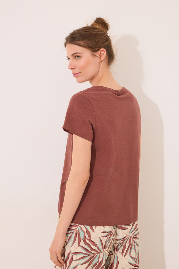 Womensecret Playera manga corta marrón café