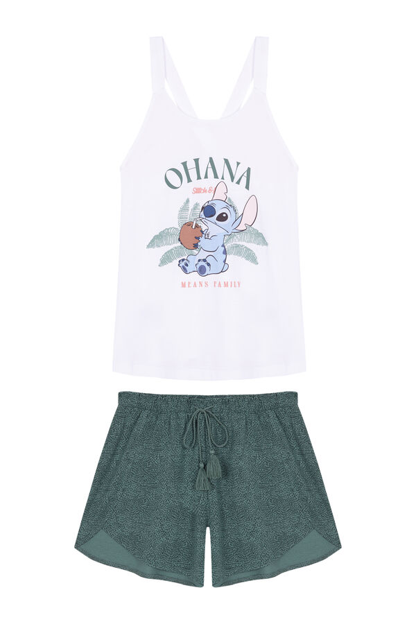Womensecret Pijama corta tirantes Lilo & Stitch marfil