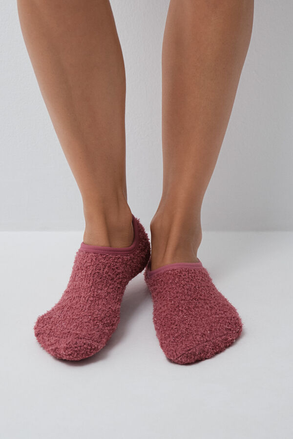 Women'secret Calcetines slip on fluffy rosa rosa