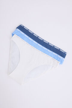 Womensecret Pack 3 bragas clásicas navy, azul, blanco blanco