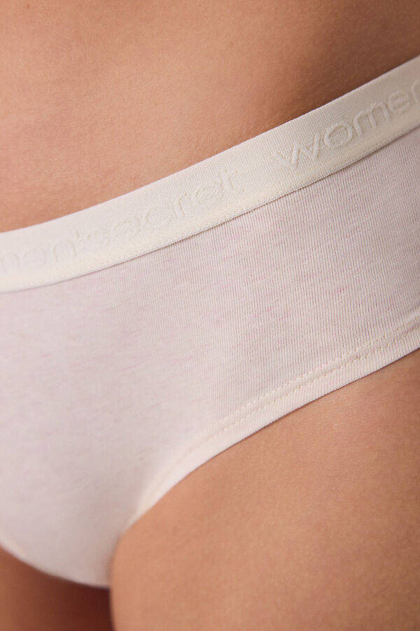Womensecret Pack 3 panties anchos algodón logo blanco
