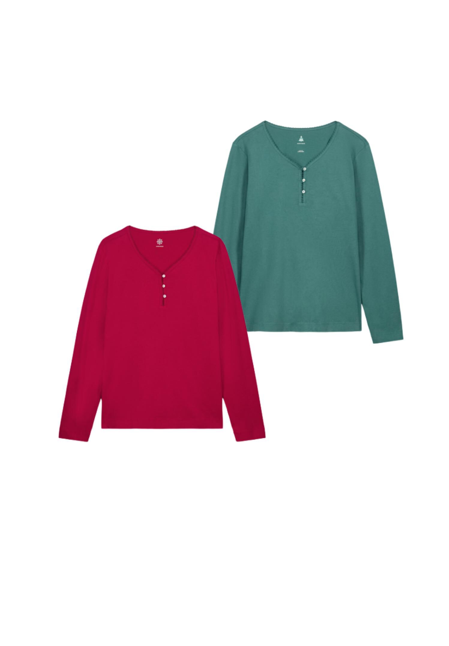 Womensecret Pack de 2 camisetas de pijama 