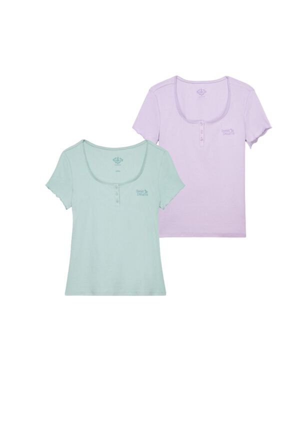 Womensecret Pack de 2 camisetas de pijama 
