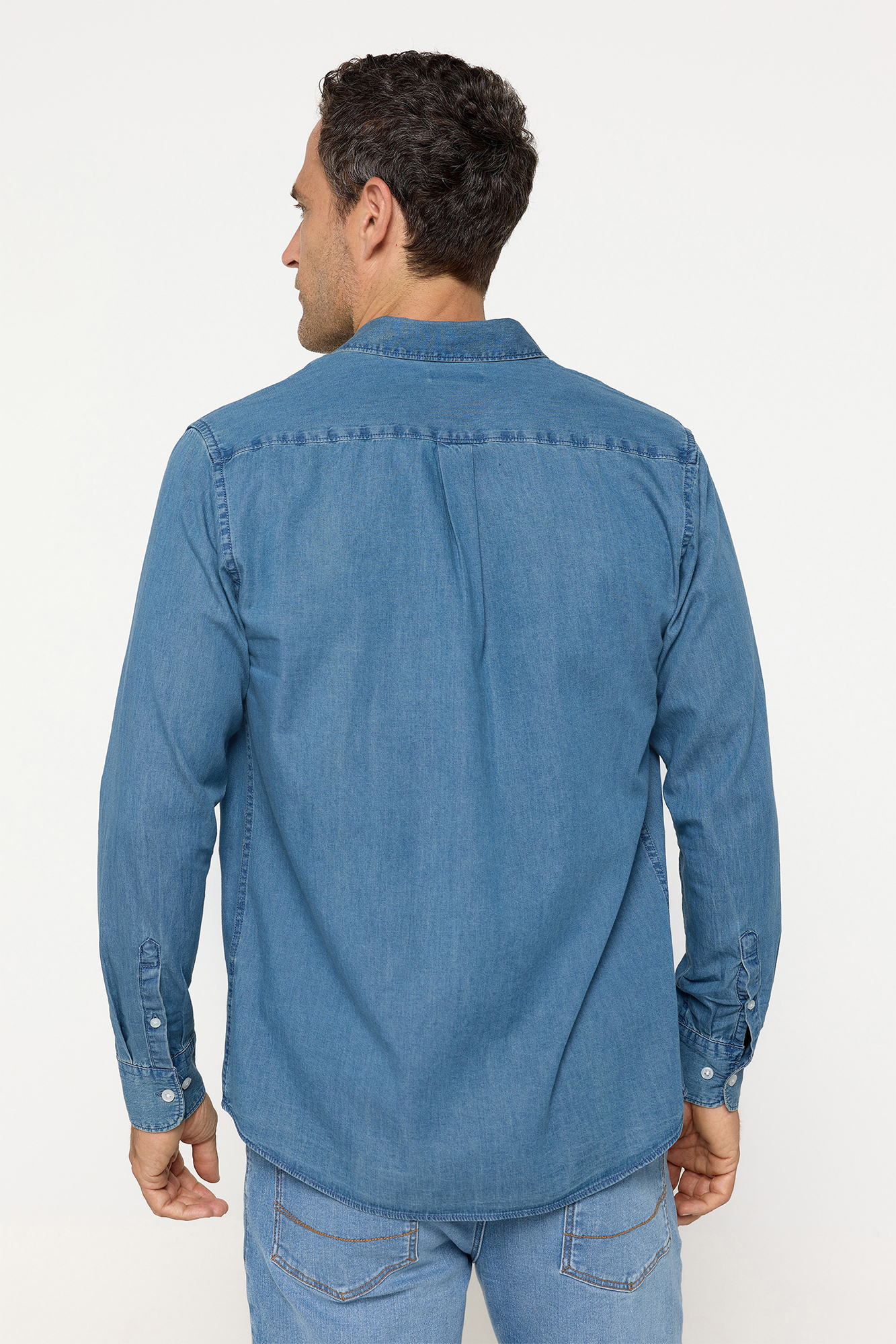 Camisa denim lisa Camisas de hombre WomenSecret-MX