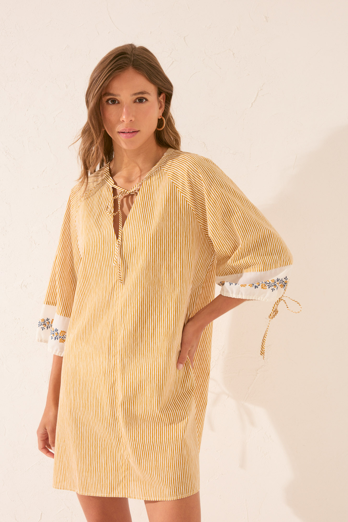 Minivestido Tipo Túnica Casual Para Mujer, De Algodón, Lino, Ligero, De Manga Larga, Con Botones, Vestido Suelto Con Dobladillo Con Volantes, A001-azul Claro