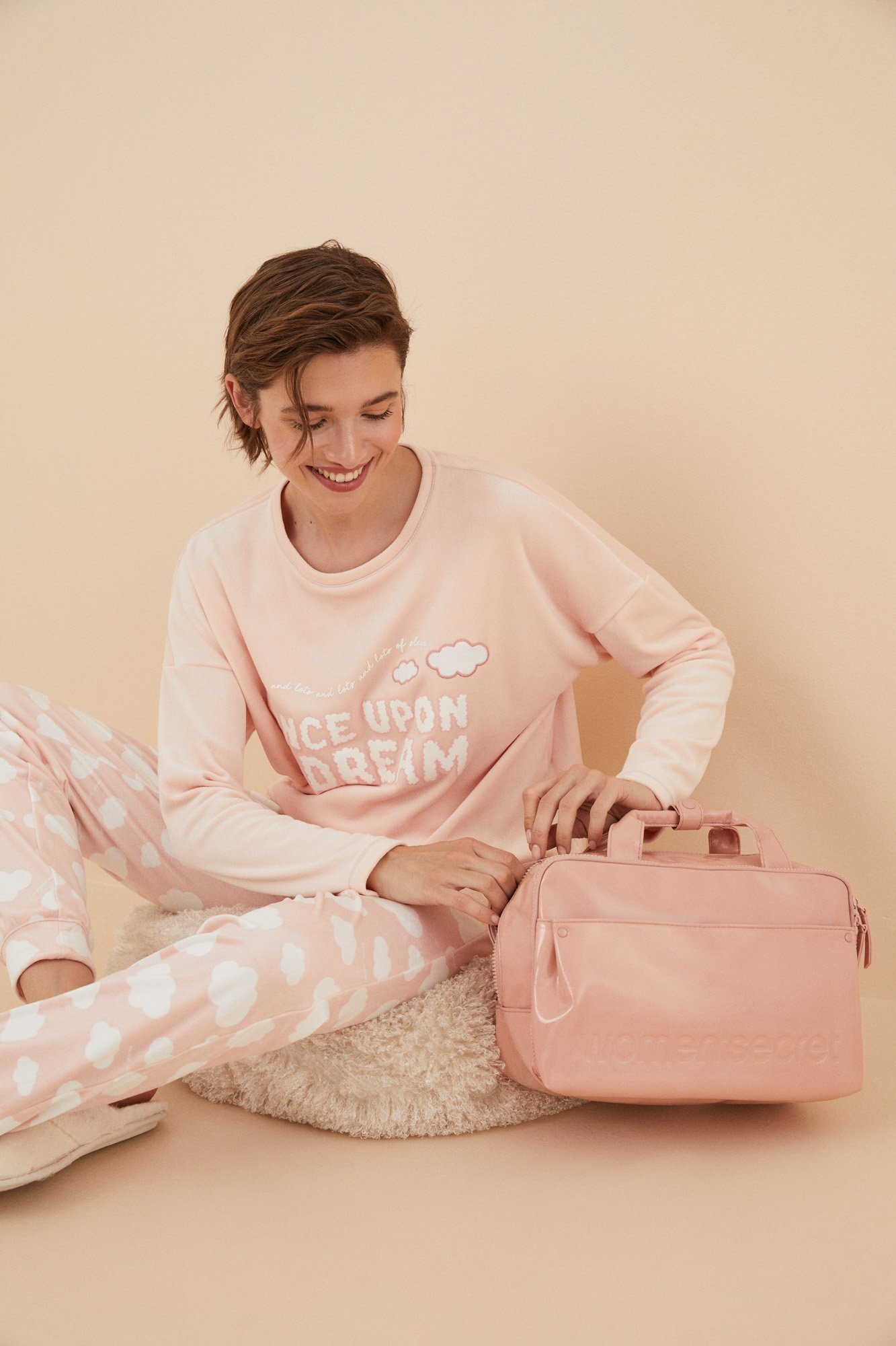 Neceser grande logo rosa