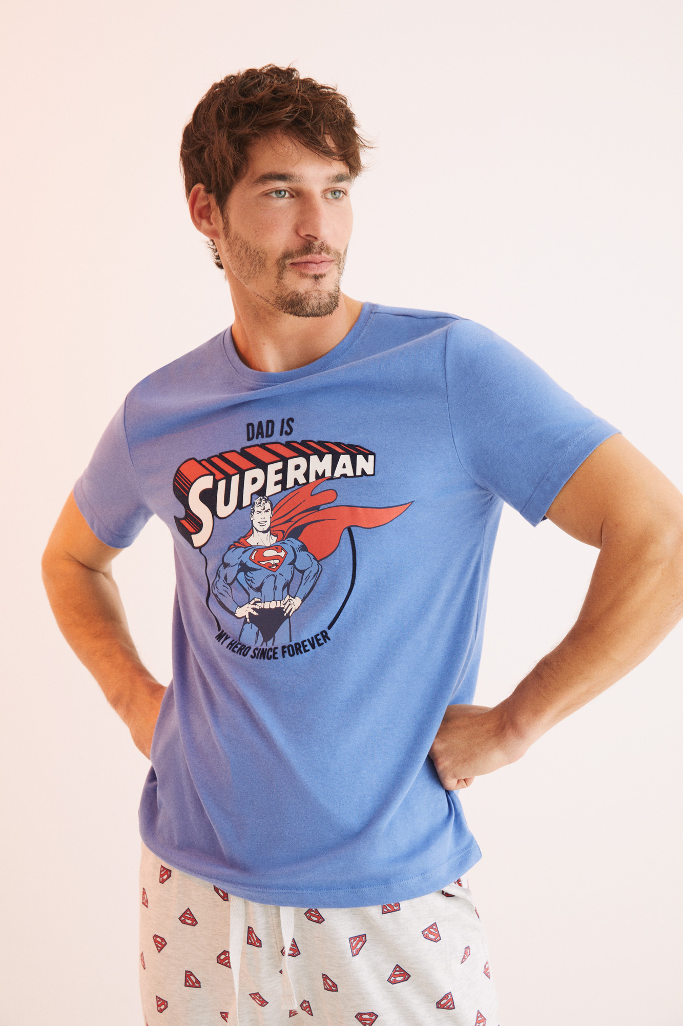 Pijama larga hombre algodón Superman