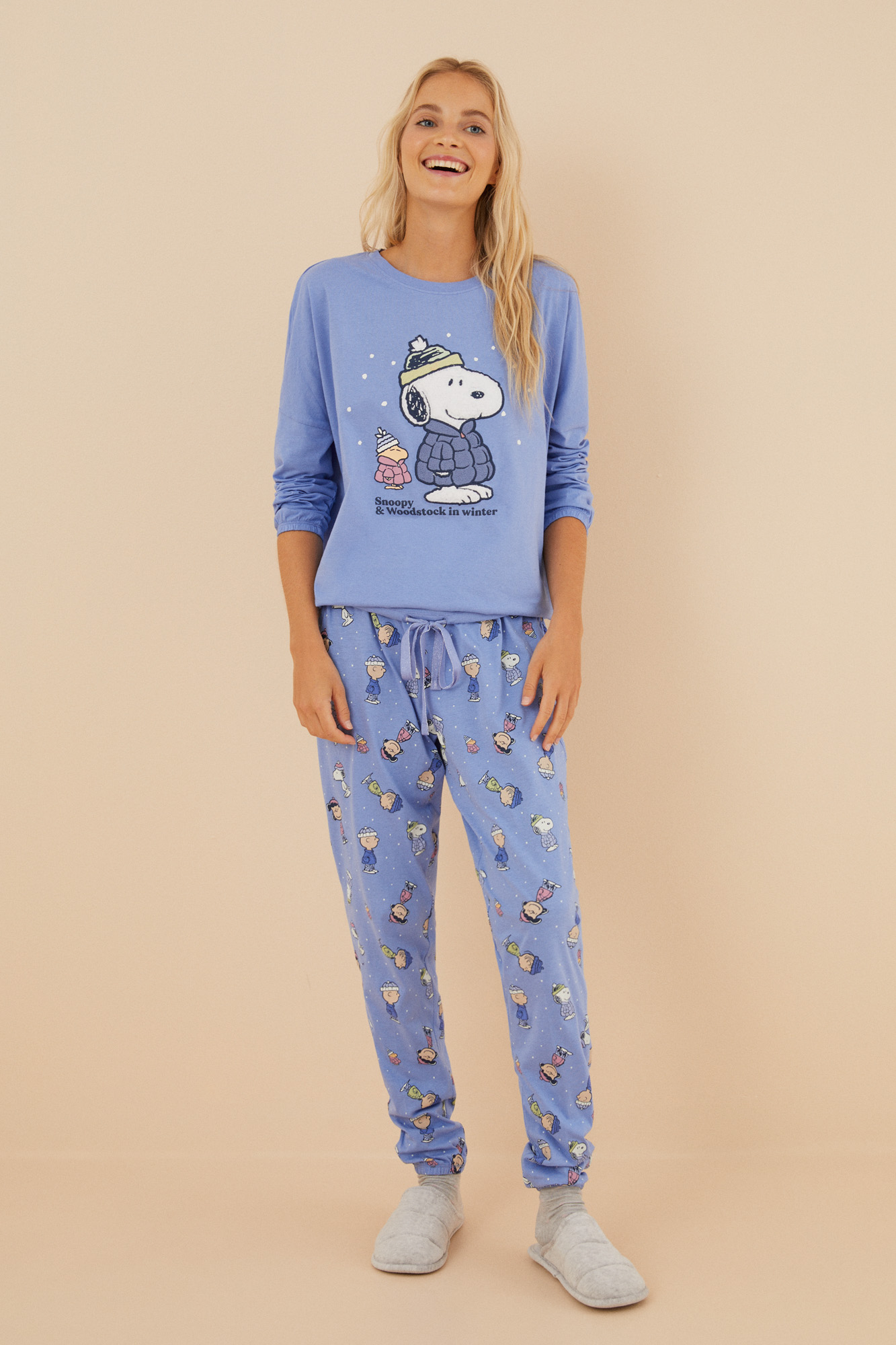 Pijama 100% algodón Snoopy azul Pijamas de mujer WomenSecret-MX