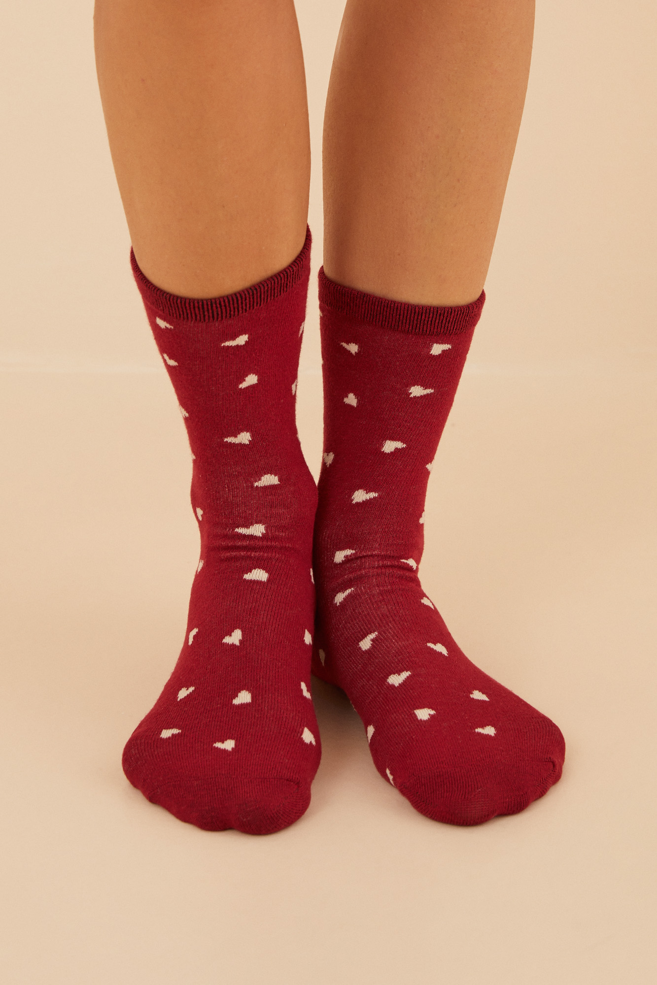 Calcetines y medias de algodón roja